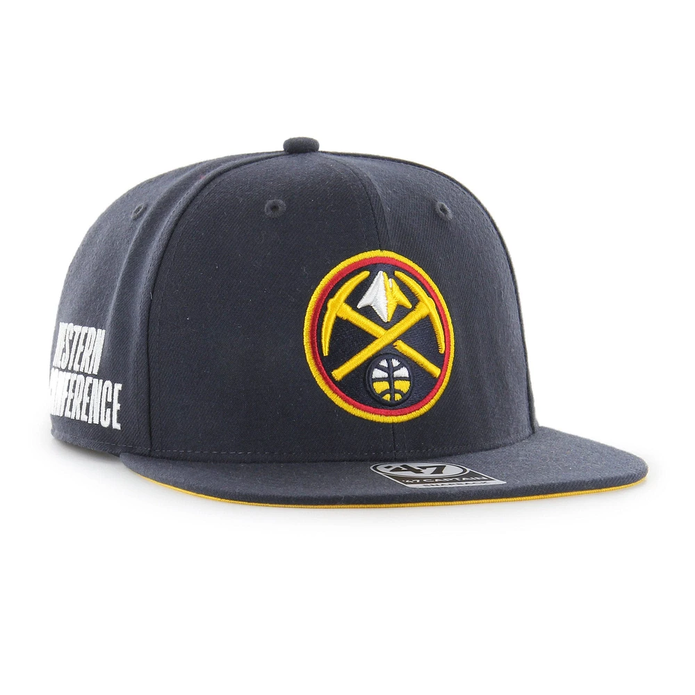 Casquette Snapback Capitaine Sure Shot Denver Nuggets '47 bleu marine pour homme