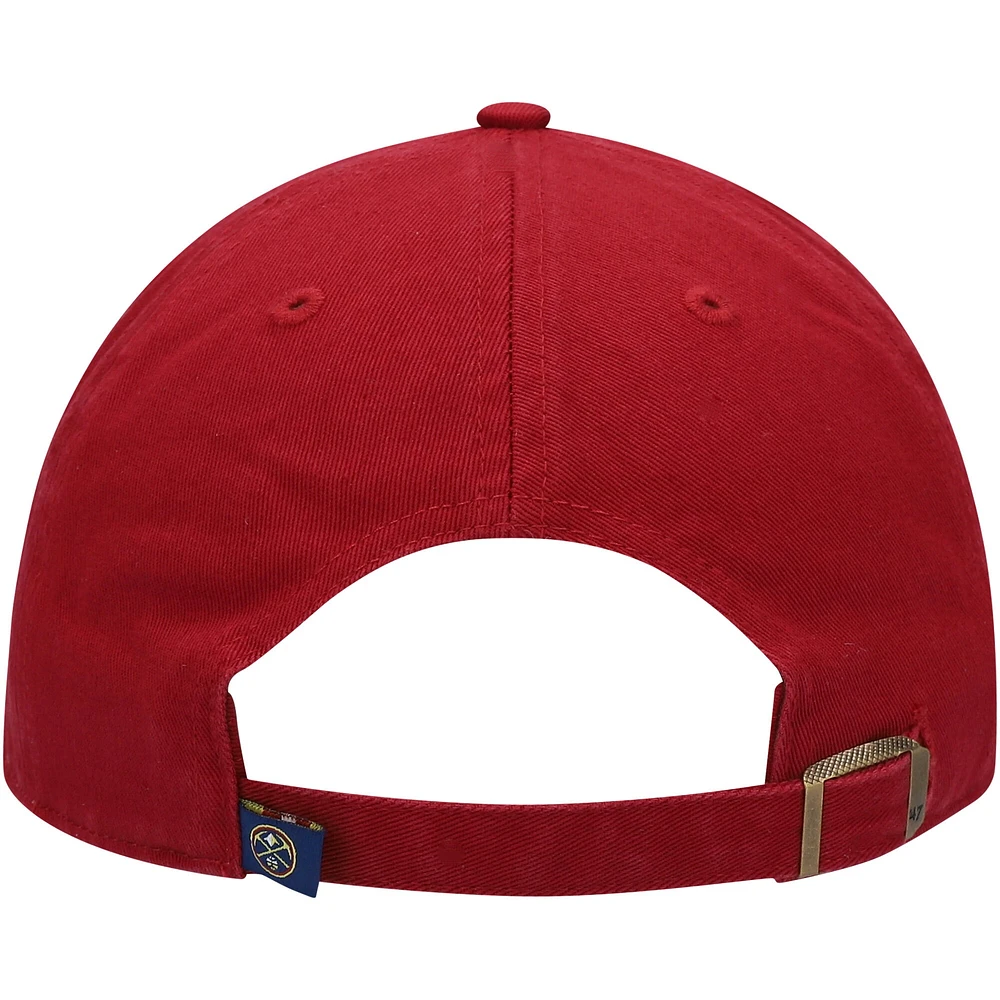 Men's '47 Red Denver Nuggets Team Clean Up Adjustable Hat