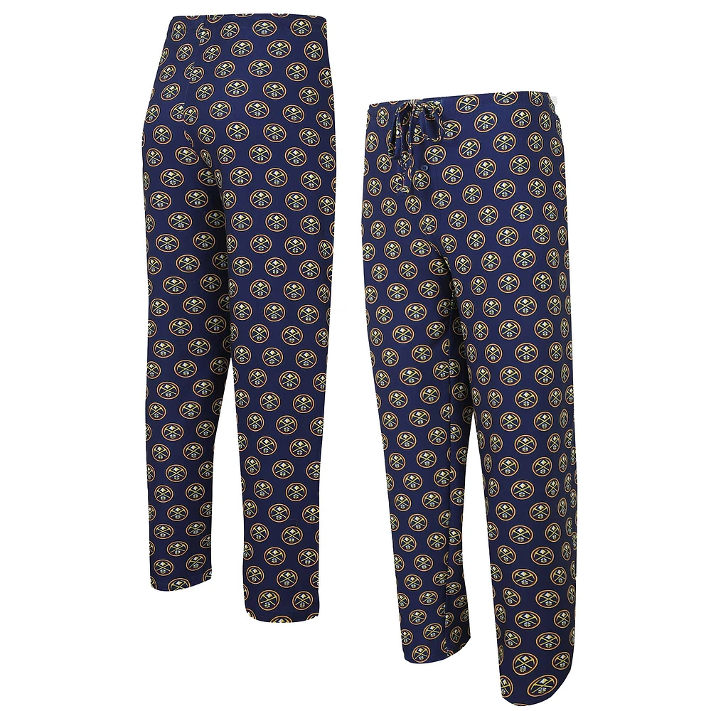 Men's Concepts Sport Navy Denver Nuggets Gauge Allover Print Pants