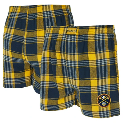 Boxer en flanelle bleu marine Denver Nuggets Region pour homme Concepts Sport