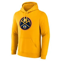 Men's Fanatics  Gold Denver Nuggets Primary Logo Pullover Hoodie