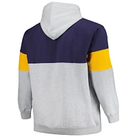 Sweat à capuche Fanatics pour hommes bleu marine/or Denver Nuggets Big & Tall