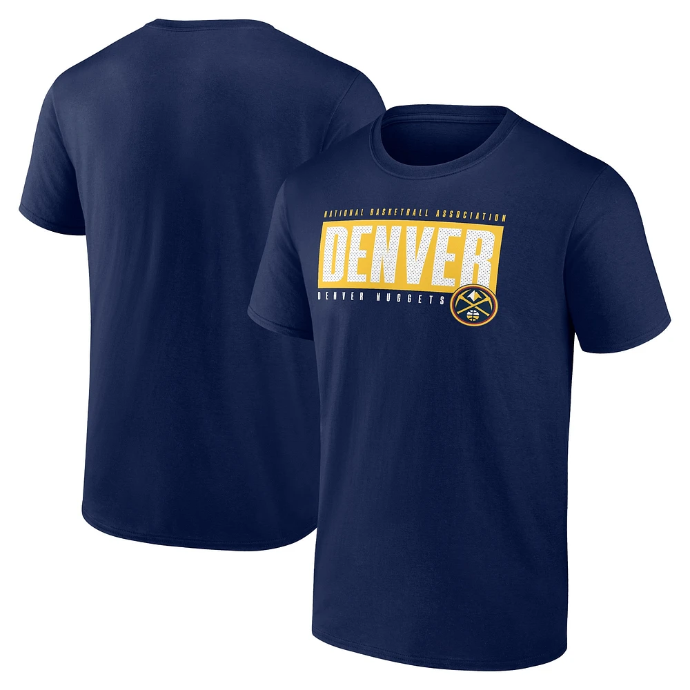 T-shirt bleu marine Denver Nuggets Box Out Fanatics pour hommes