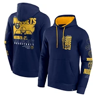 Sweat à capuche croisé Game Time des Denver Nuggets Fanatics pour homme, bleu marine