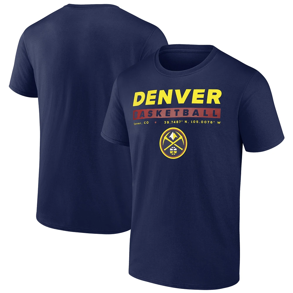 T-shirt Fanatics pour homme bleu marine Denver Nuggets Location Just Net