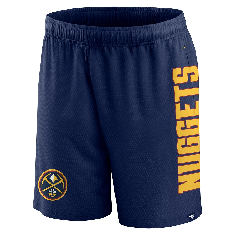 Short en maille bleu marine Fanatics Denver Nuggets Post Up pour hommes