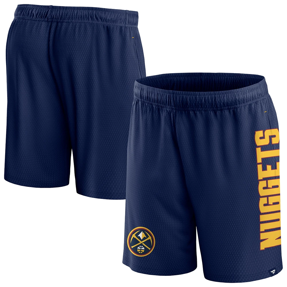 Short en maille bleu marine Fanatics Denver Nuggets Post Up pour hommes