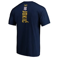 T-shirt avec nom et numéro de meneur jeu l'équipe des Denver Nuggets la marine Fanatics Nikola Jokic pour hommes