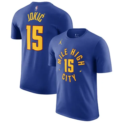 Men's Jordan Brand Nikola Jokic Blue Denver Nuggets 2022/23 Statement Edition Name & Number T-Shirt