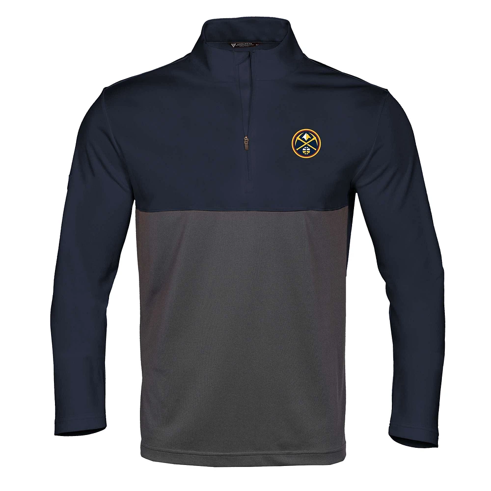 Men's Levelwear Navy/Black Denver Nuggets Pursue Quarter-Zip Top