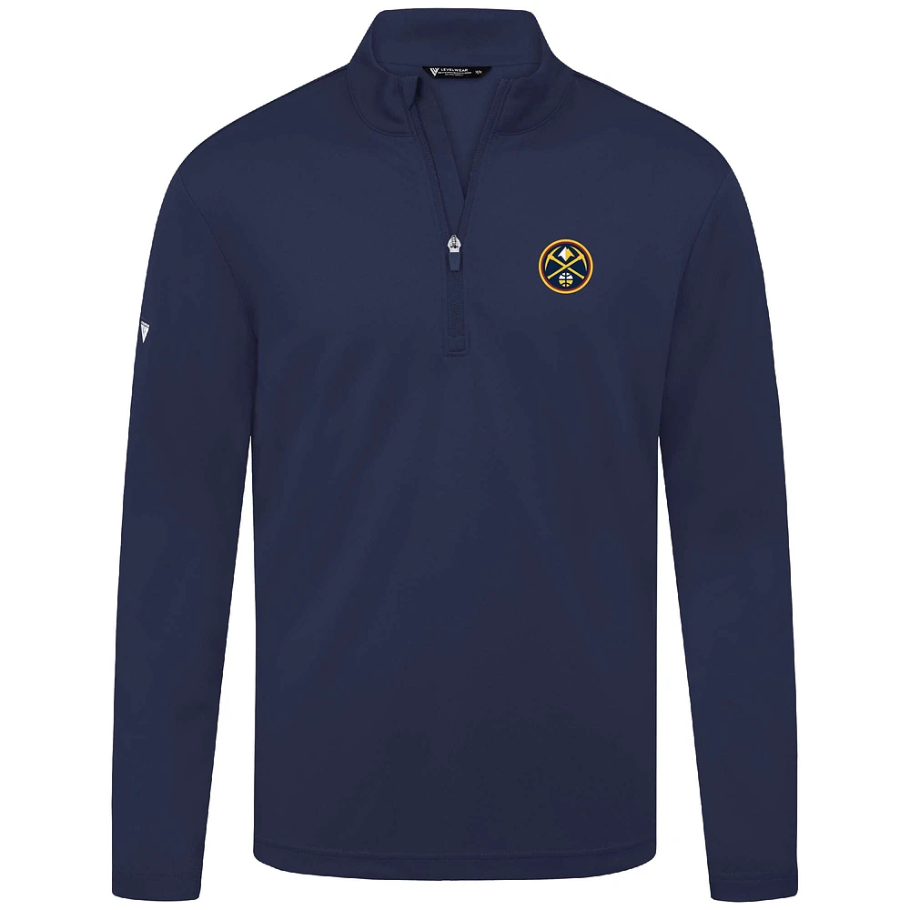 Haut à fermeture éclair quart de tour Heron des Denver Nuggets pour homme, bleu marine, Levelwear