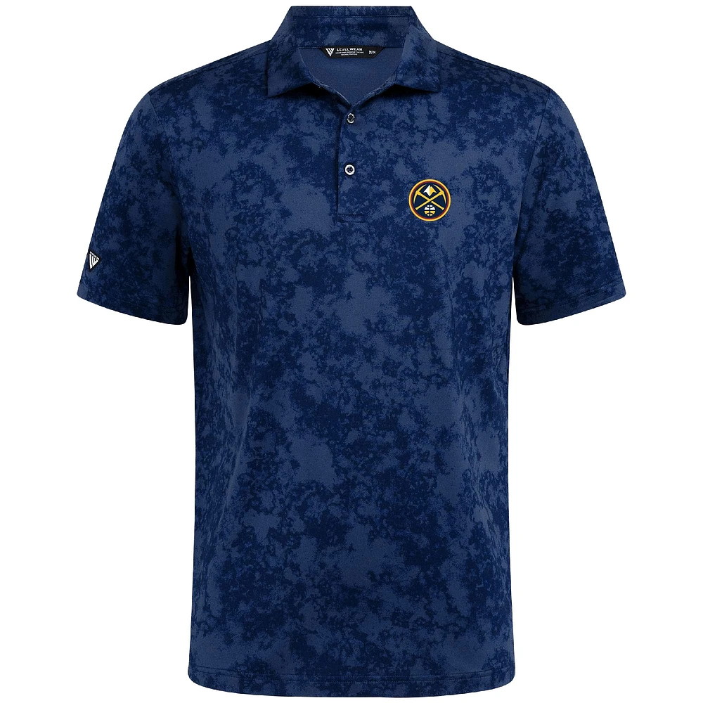 Men's Levelwear Navy Denver Nuggets Whisper Polo