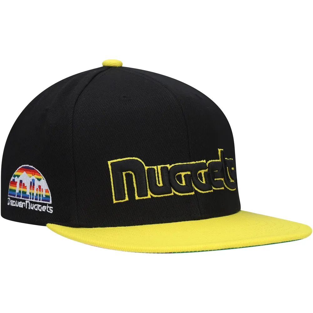 Mitchell & Ness NBA Nuggets Logo Color Snapback Hat - Black
