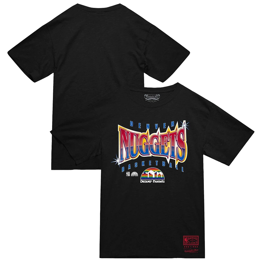 T-shirt Mitchell & Ness noir pour homme, collection mondiale des Denver Nuggets, lumineux