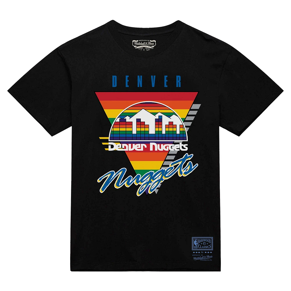 T-shirt noir à trois logos Mitchell & Ness Denver Nuggets pour homme, collection mondiale
