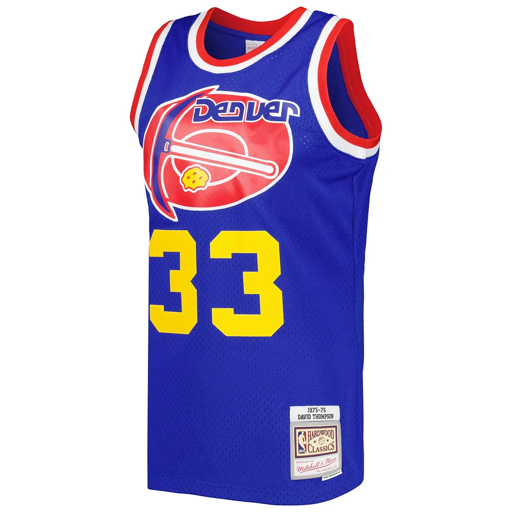 Maillot Swingman Mitchell & Ness David Thompson Royal Hardwood Classics 1975/76 pour hommes