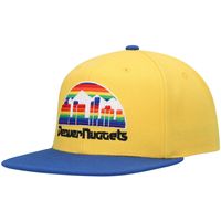 Men's Mitchell & Ness Gold/Royal Denver Nuggets Hardwood Classics Snapback Hat