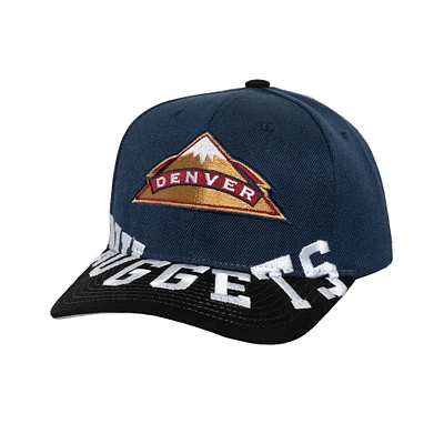 Men's Mitchell & Ness Navy/Black Denver Nuggets Underarch Two-Tone Pro Crown Snapback Hat