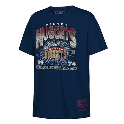 Men's Mitchell & Ness Navy Denver Nuggets Hardwood Classics Vintage Hoopster T-Shirt