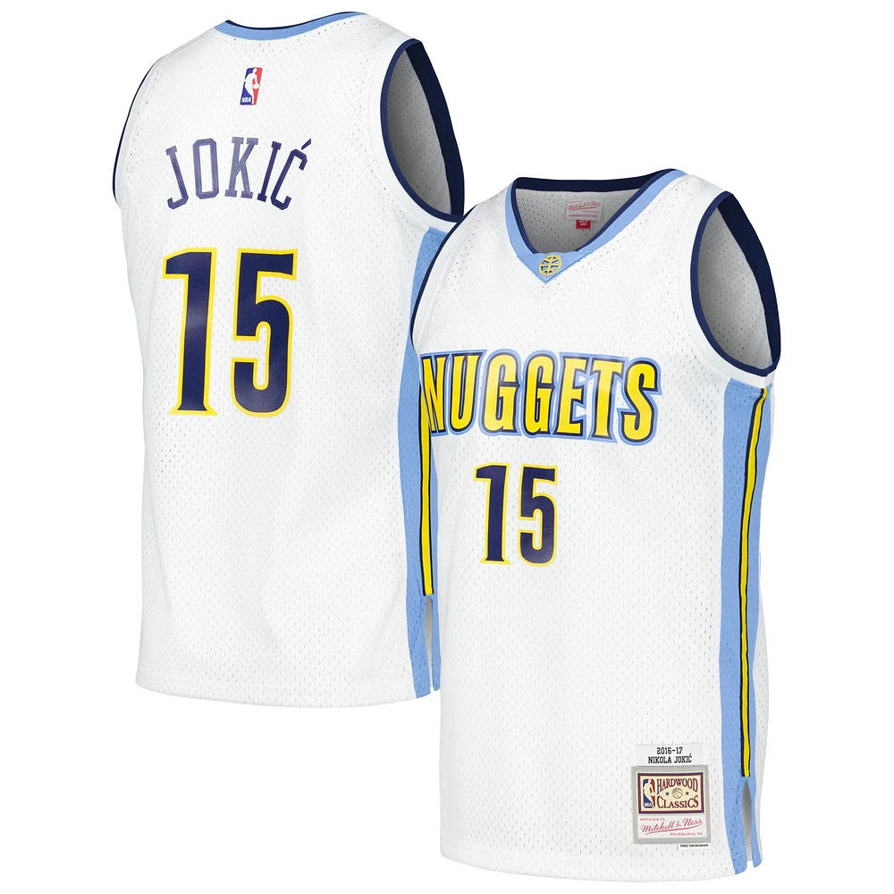 Men's Mitchell & Ness Nikola Jokic White Denver Nuggets 2016/17 Throwback Swingman Jersey