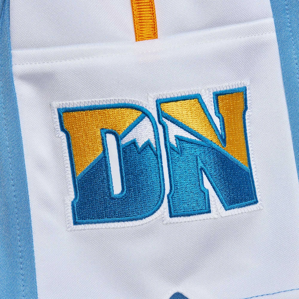 Short authentique Mitchell & Ness pour hommes Denver Nuggets Hardwood Classics 2003/04 bleu poudré