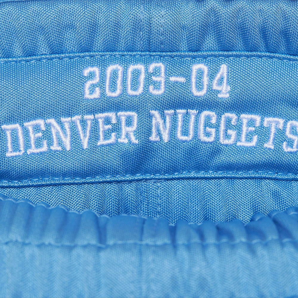 Short authentique Mitchell & Ness pour hommes Denver Nuggets Hardwood Classics 2003/04 bleu poudré