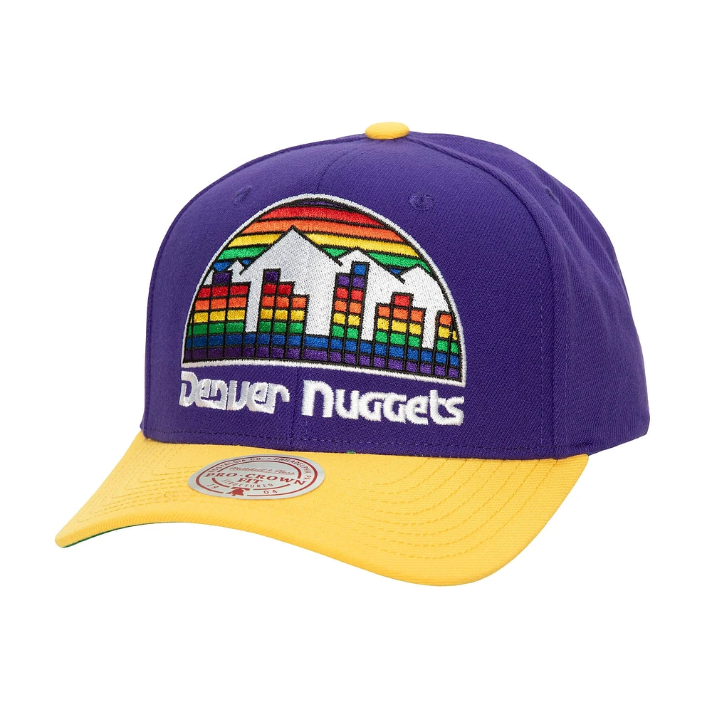 Casquette Snapback Denver Nuggets Soul XL Logo Pro Crown Violet/Or Mitchell & Ness pour hommes