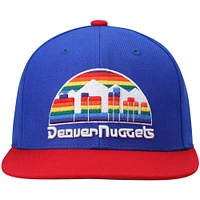 Casquette Snapback bicolore 2.0 Mitchell & Ness Royal/Rouge Denver Nuggets Hardwood Classics Team pour hommes