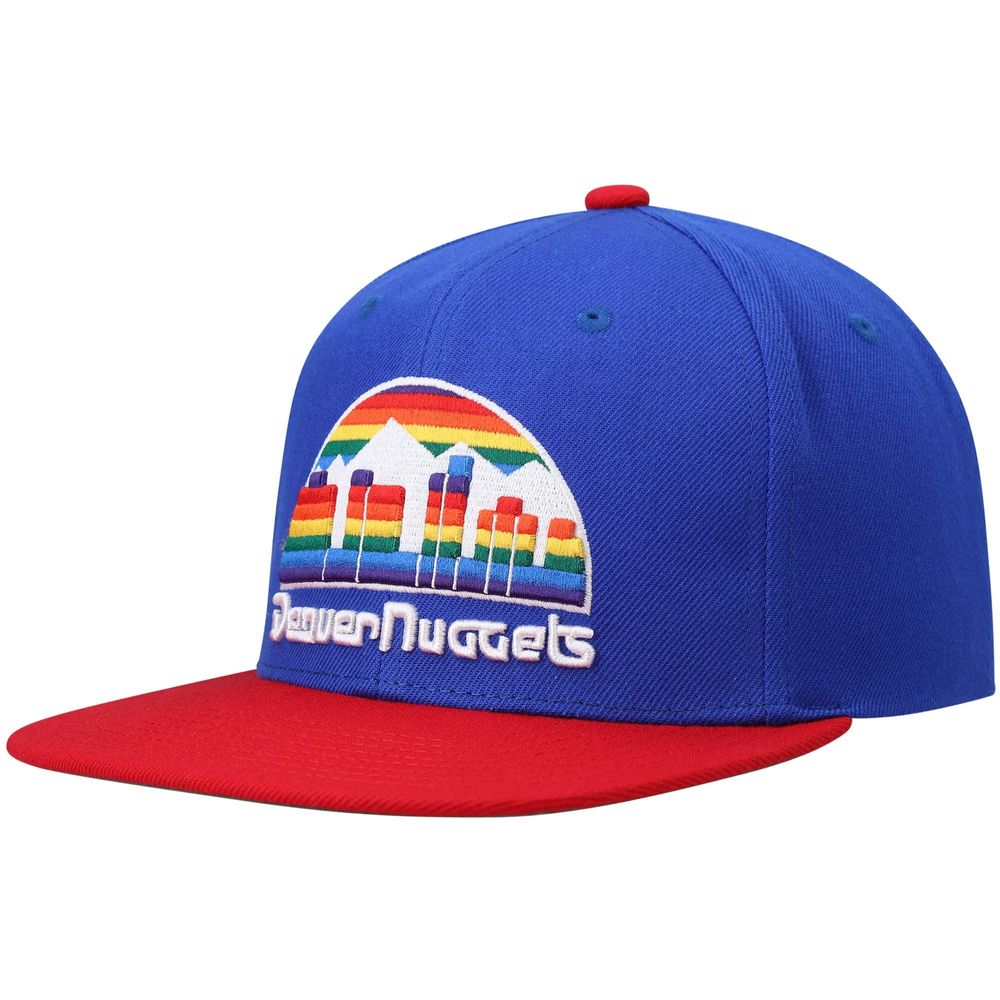 Men's Mitchell & Ness Royal/Red Denver Nuggets Hardwood Classics Team Two-Tone 2.0 Snapback Hat