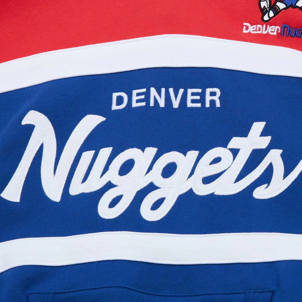 Sweat à capuche Mitchell & Ness Royal/Red Denver Nuggets Head Coach pour hommes