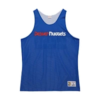 Maillot d'entraînement réversible en maille Hardwood Classics Denver Nuggets Royal/White Mitchell & Ness pour homme