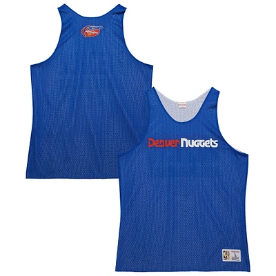 Maillot d'entraînement réversible en maille Hardwood Classics Denver Nuggets Royal/White Mitchell & Ness pour homme