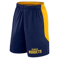 Short de performance bleu marine/doré pour homme, lancement des Denver Nuggets