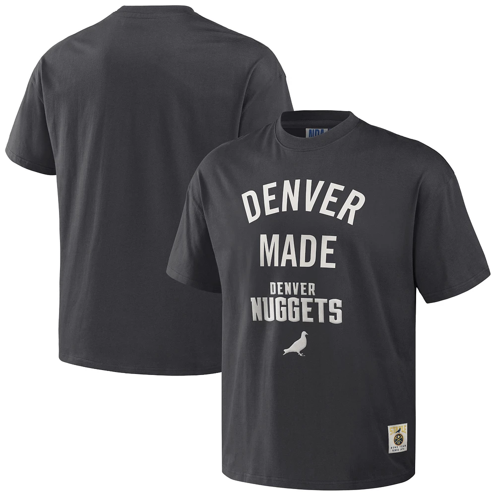 Men's NBA x Staple Anthracite Denver Nuggets Heavyweight Oversized T-Shirt