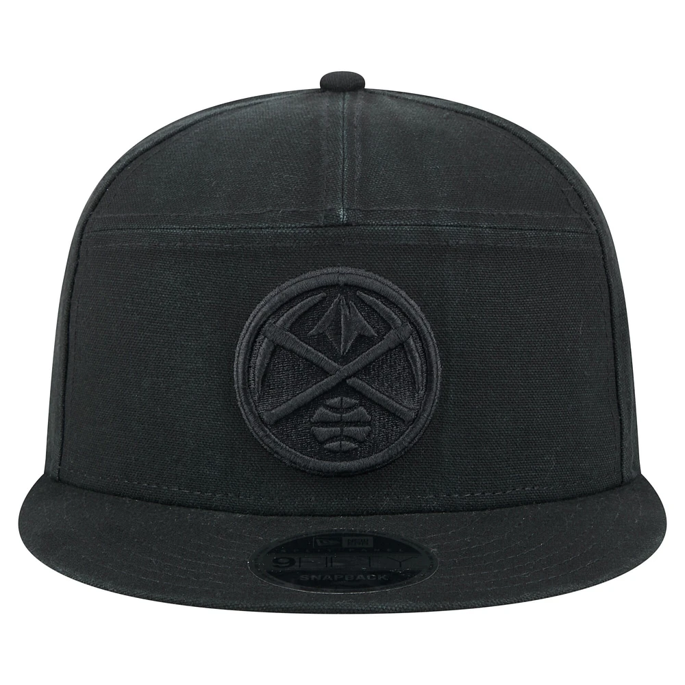 Casquette snapback 9FIFTY noire à panneaux fendus en toile Adventure Denver Nuggets pour homme New Era