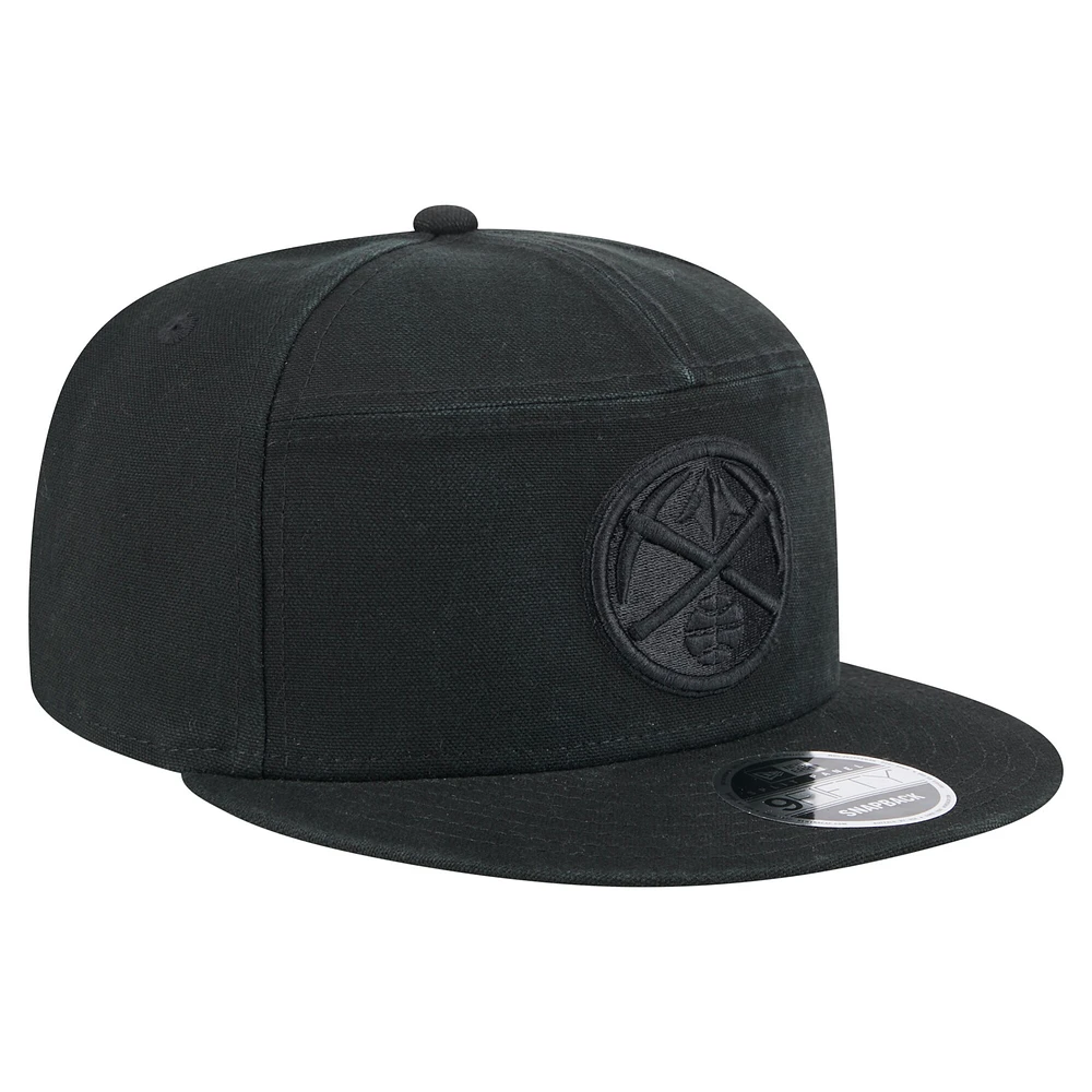 Casquette snapback 9FIFTY noire à panneaux fendus en toile Adventure Denver Nuggets pour homme New Era