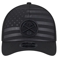Men's New Era  Black Denver Nuggets Game Day Flag A-Frame 9FORTY Adjustable Hat