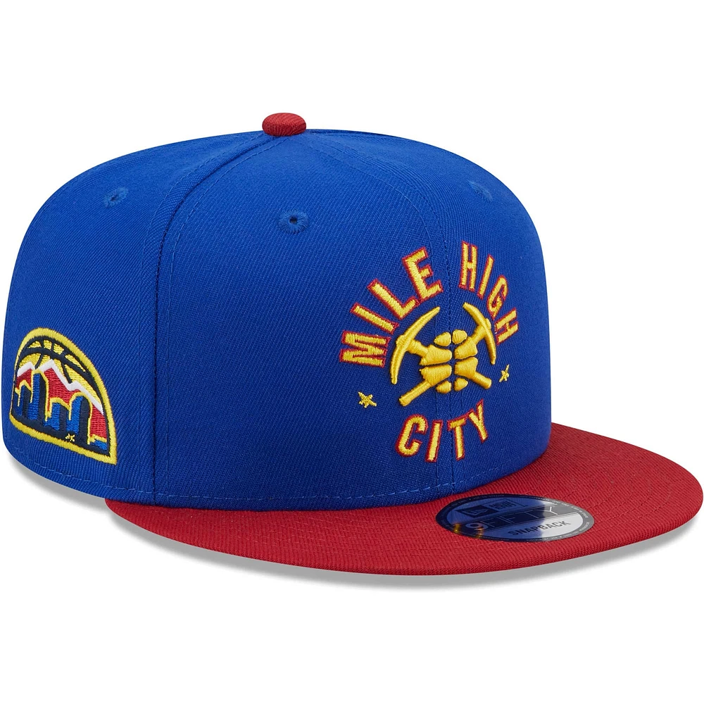 Casquette Snapback 9FIFTY Denver Nuggets Jersey Hook Statement Edition New Era bleu/rouge pour homme