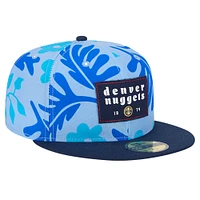 Casquette ajustée 59FIFTY bicolore New Era Denver Nuggets Palm Fronds pour hommes