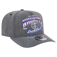 Men's New Era  Charcoal Denver Nuggets Throwback Washed Pre-Curved 9FIFTY Snapback Hat