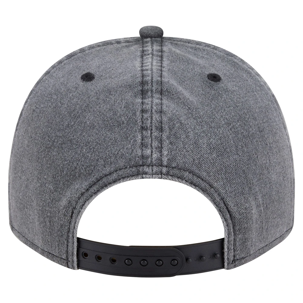 Men's New Era  Charcoal Denver Nuggets Throwback Washed Pre-Curved 9FIFTY Snapback Hat