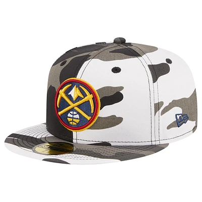 Casquette ajustée 59FIFTY camouflage neige Denver Nuggets New Era pour hommes