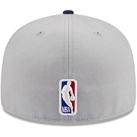 Men's New Era Gray/Navy Denver Nuggets Tip-Off Two-Tone 59FIFTY Fitted Hat