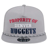 Casquette snapback grise Denver Nuggets pour homme New Era, modèle rétro, Property of Golfer