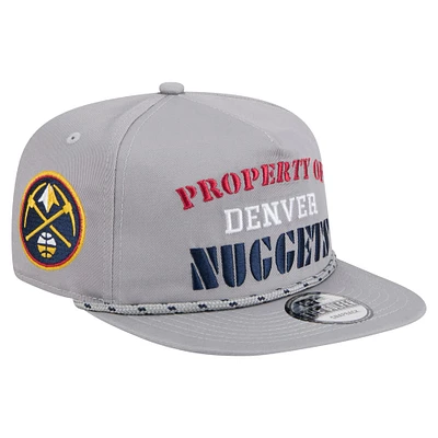 Casquette snapback grise Denver Nuggets pour homme New Era, modèle rétro, Property of Golfer