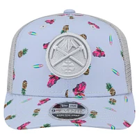 Men's New Era Light Blue/Gray Denver Nuggets Adventure Aloha Pattern 9SEVENTY Stretch-Snap Hat
