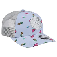 Men's New Era Light Blue/Gray Denver Nuggets Adventure Aloha Pattern 9SEVENTY Stretch-Snap Hat