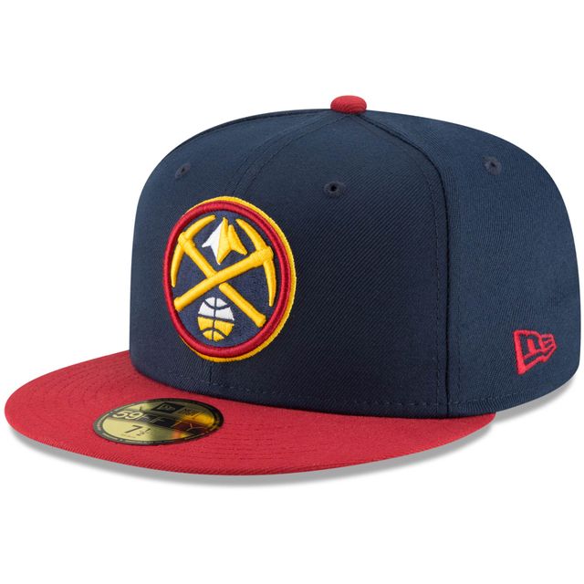 Casquette ajustée 59FIFTY bicolore Denver Nuggets pour homme New Era bleu marine/rouge