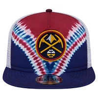 Men's New Era Navy/Red Denver Nuggets Throwback Dye Golfer Snapback Hat