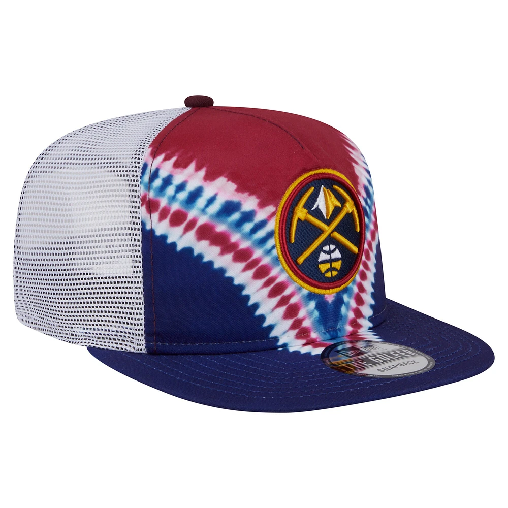 Men's New Era Navy/Red Denver Nuggets Throwback Dye Golfer Snapback Hat